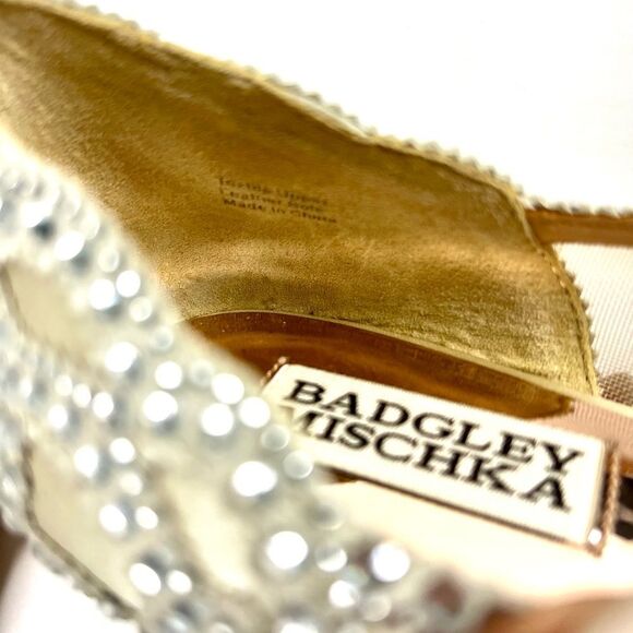 Badgley Mischka Gigi Crystal Pointed Ivory Flats - Picture 10 of 15